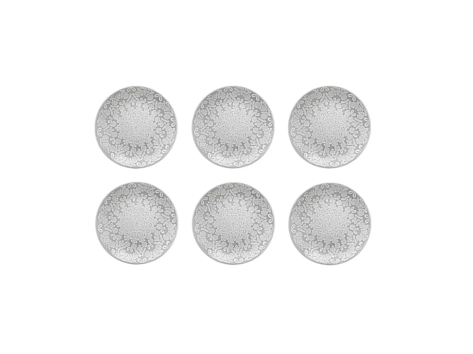 Lot de 6 Assiettes à Dessert "Hacienda" 22cm Gris