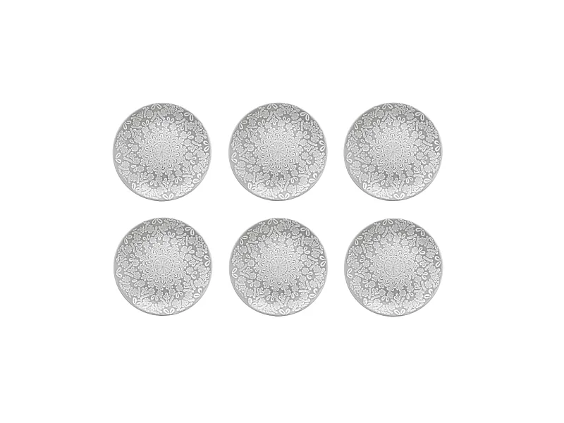 Lot de 6 Assiettes à Dessert "Hacienda" 22cm Gris