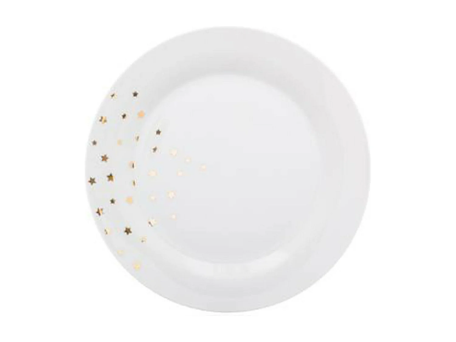 Lot de 6 Assiettes Creuses "Star Gold" 22cm Blanc