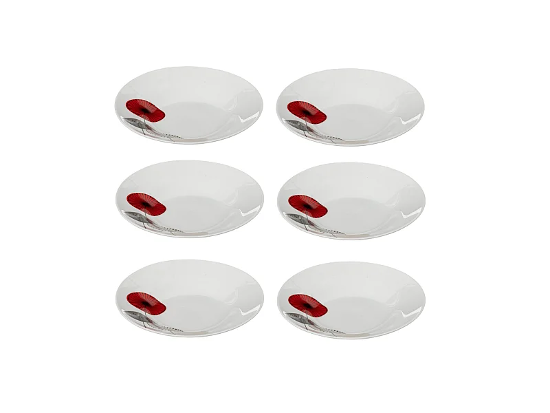 Lot de 6 Assiettes Creuses "Osara" 22cm Blanc