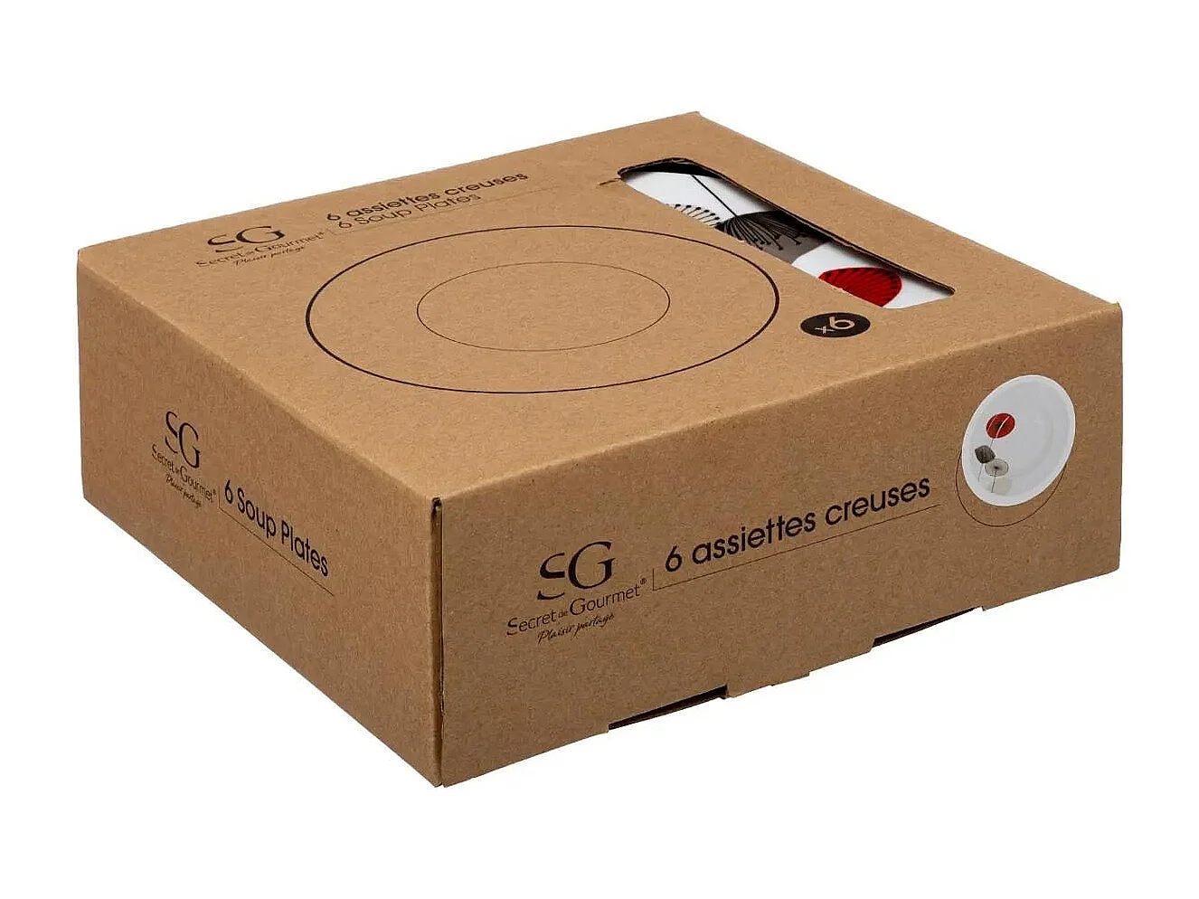 Lot de 6 Assiettes Creuses "Osara" 22cm Blanc