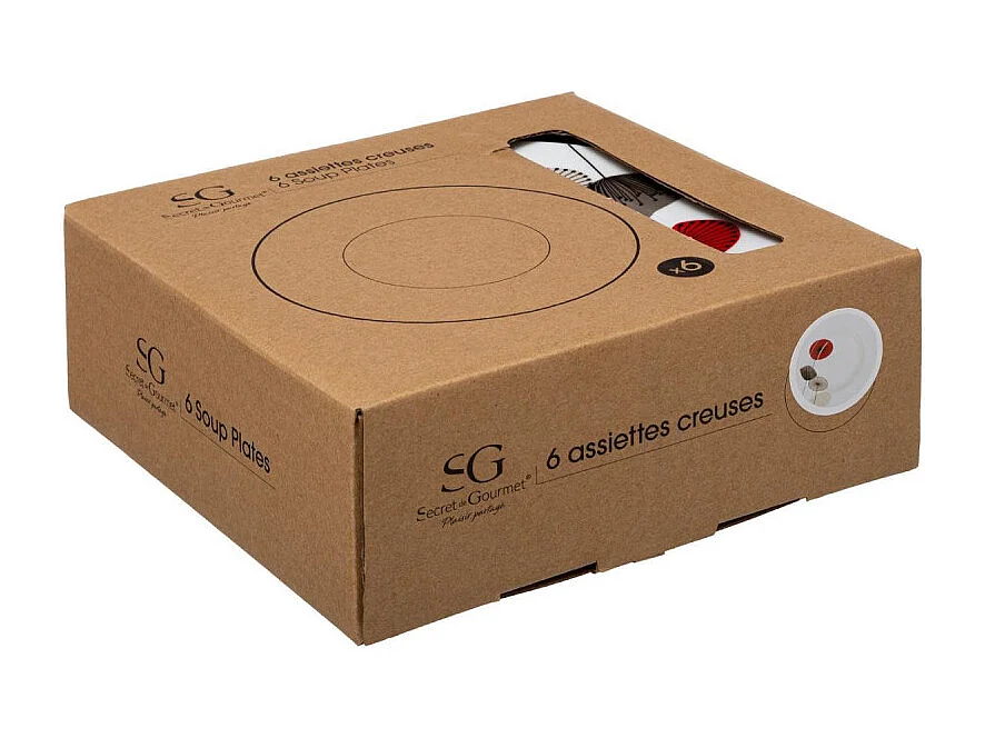 Lot de 6 Assiettes Creuses "Osara" 22cm Blanc