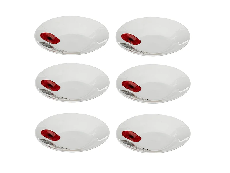 Lot de 6 Assiettes Creuses "Osara" 22cm Blanc