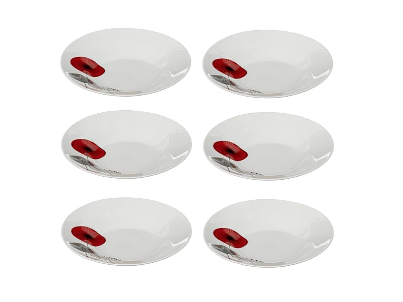 Lot de 6 Assiettes Creuses "Osara" 22cm Blanc