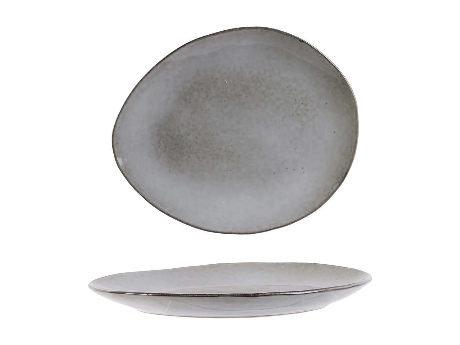 Assiette Galet 22x18cm Au Gres Du Temps Gris Gris
