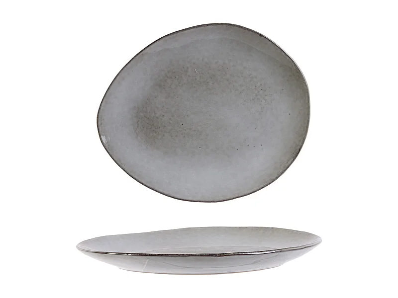 Assiette Galet 22x18cm Au Gres Du Temps Gris Gris