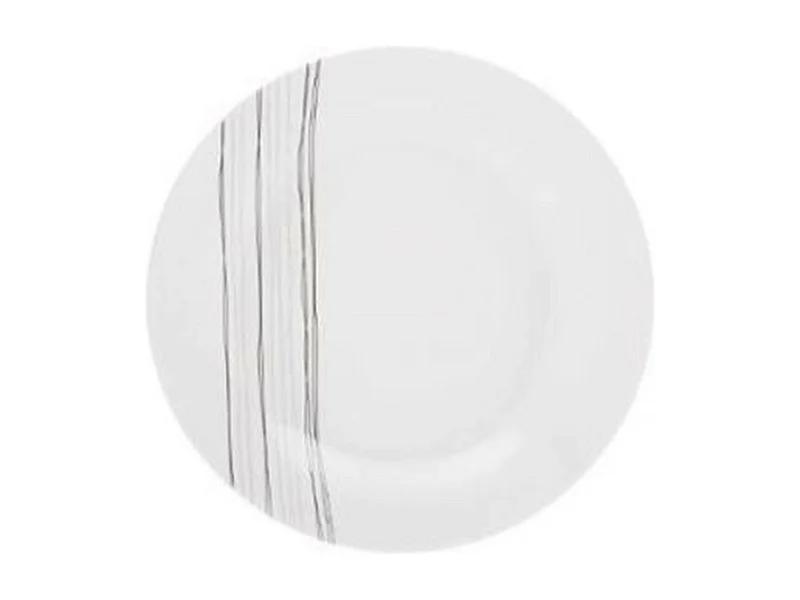 Lot de 6 Assiettes à Dessert "Lignes" 19cm Blanc