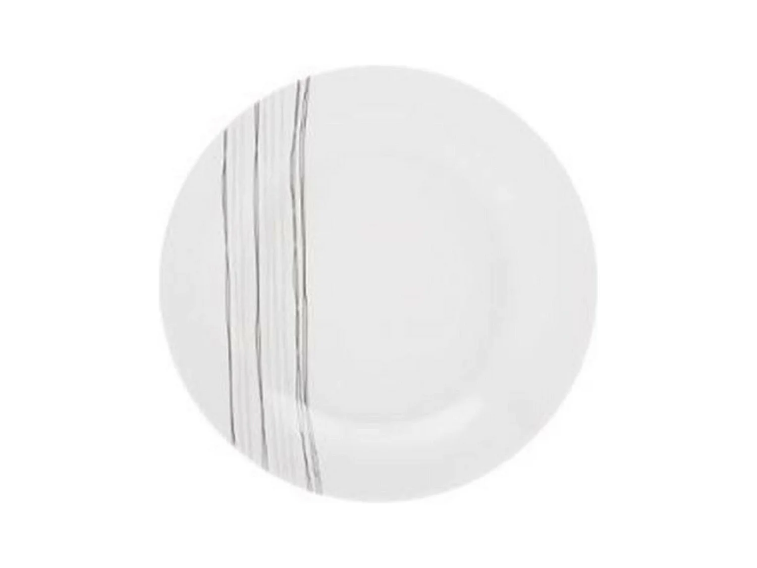 Lot de 6 Assiettes à Dessert "Lignes" 19cm Blanc