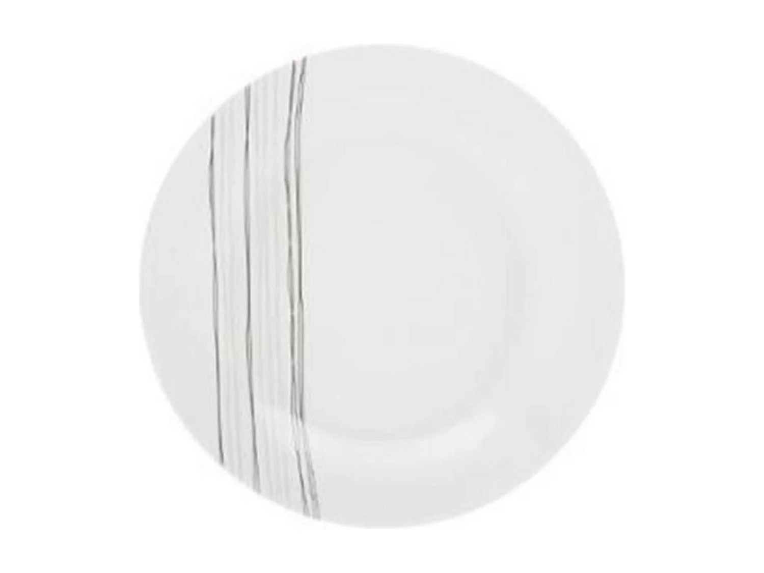 Lot de 6 Assiettes à Dessert "Lignes" 19cm Blanc