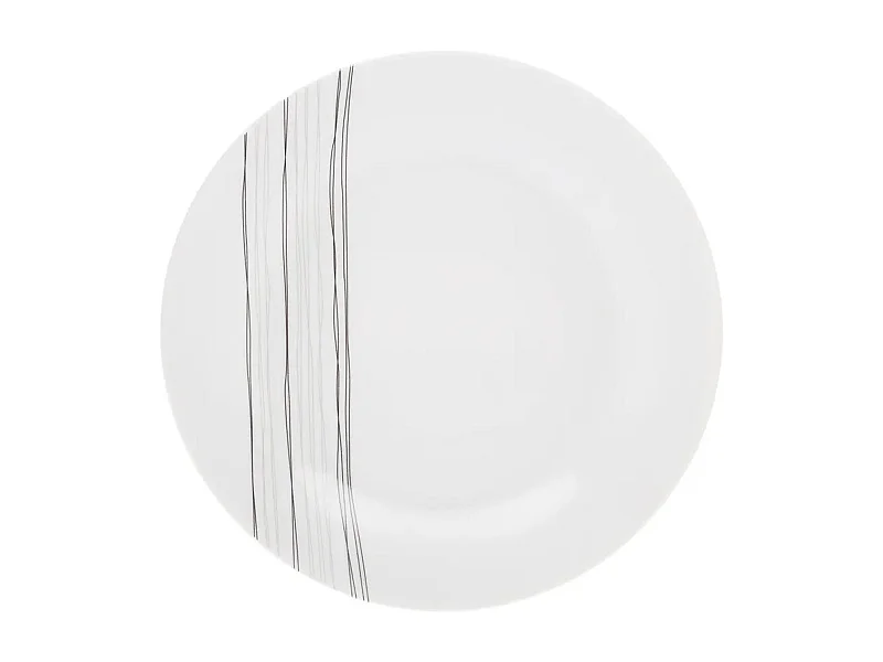 Lot de 6 Assiettes à Dessert "Lignes" 19cm Blanc