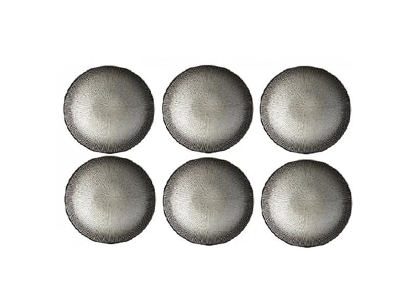 Lot de 6 Assiettes Creuses "Atelier" Gris