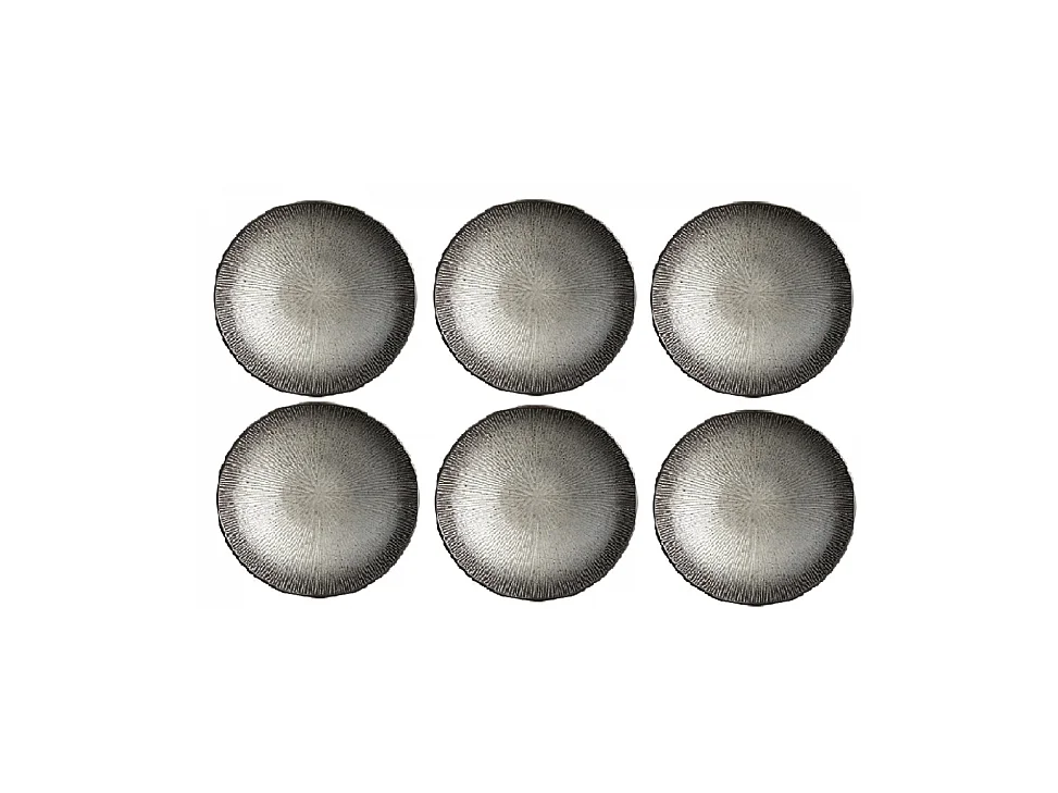 Lot de 6 Assiettes Creuses "Atelier" Gris