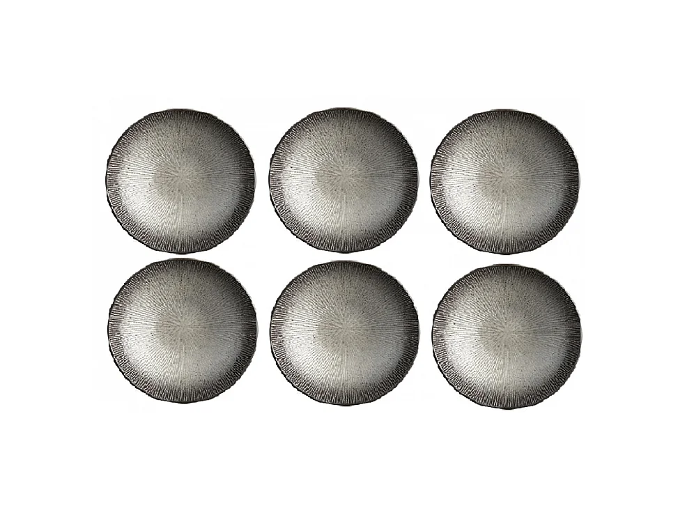 Lot de 6 Assiettes Creuses "Atelier" Gris