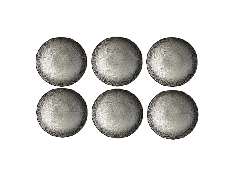 Lot de 6 Assiettes Creuses "Atelier" Gris