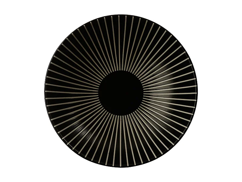 Lot de 6 Assiettes Creuses "Sun" 19cm Noir