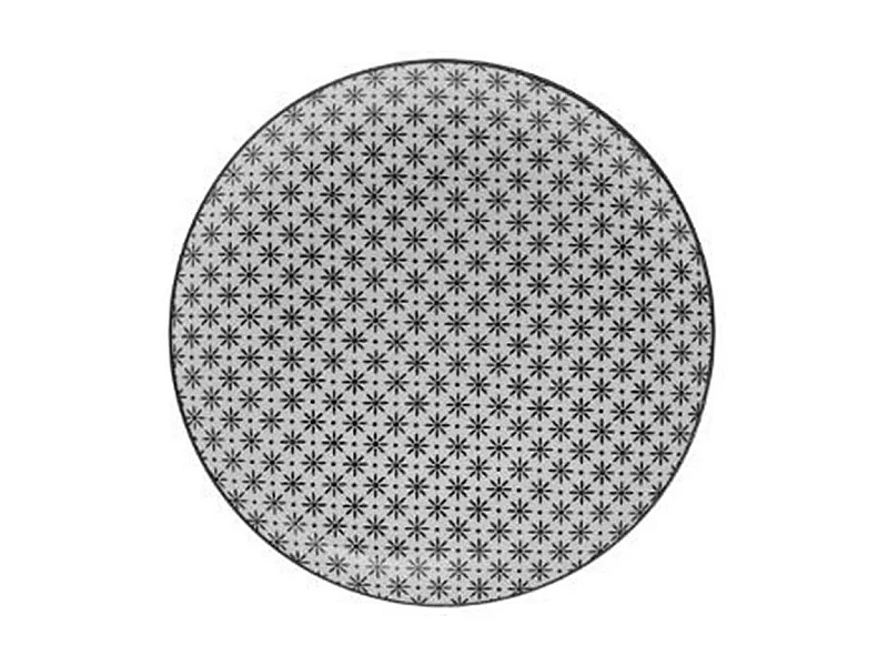 Lot de 6 Assiettes à Dessert "Bohemia Fleur" 19cm Noir