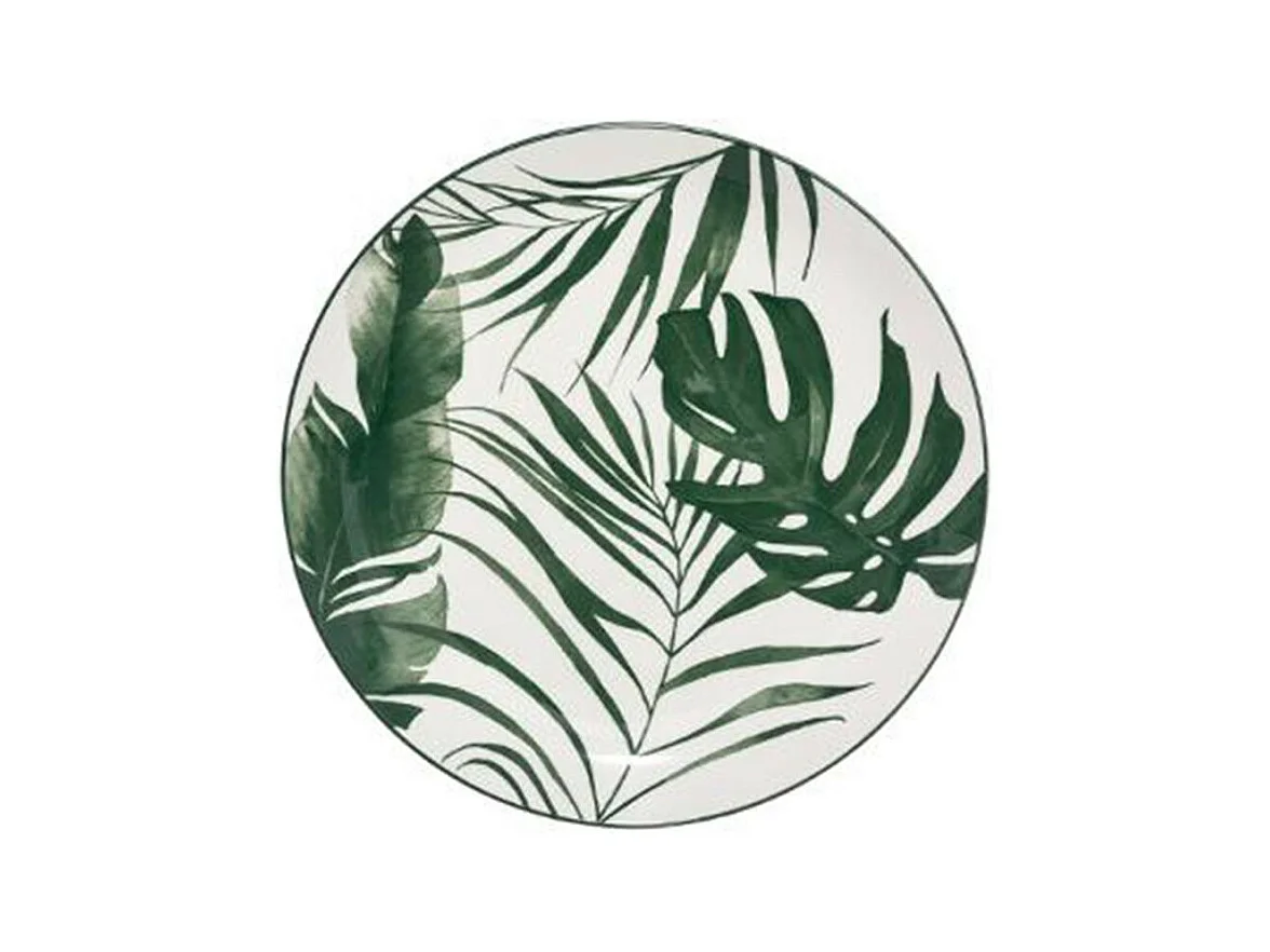 Lot de 6 Assiettes à Dessert "Palme" 19cm Vert