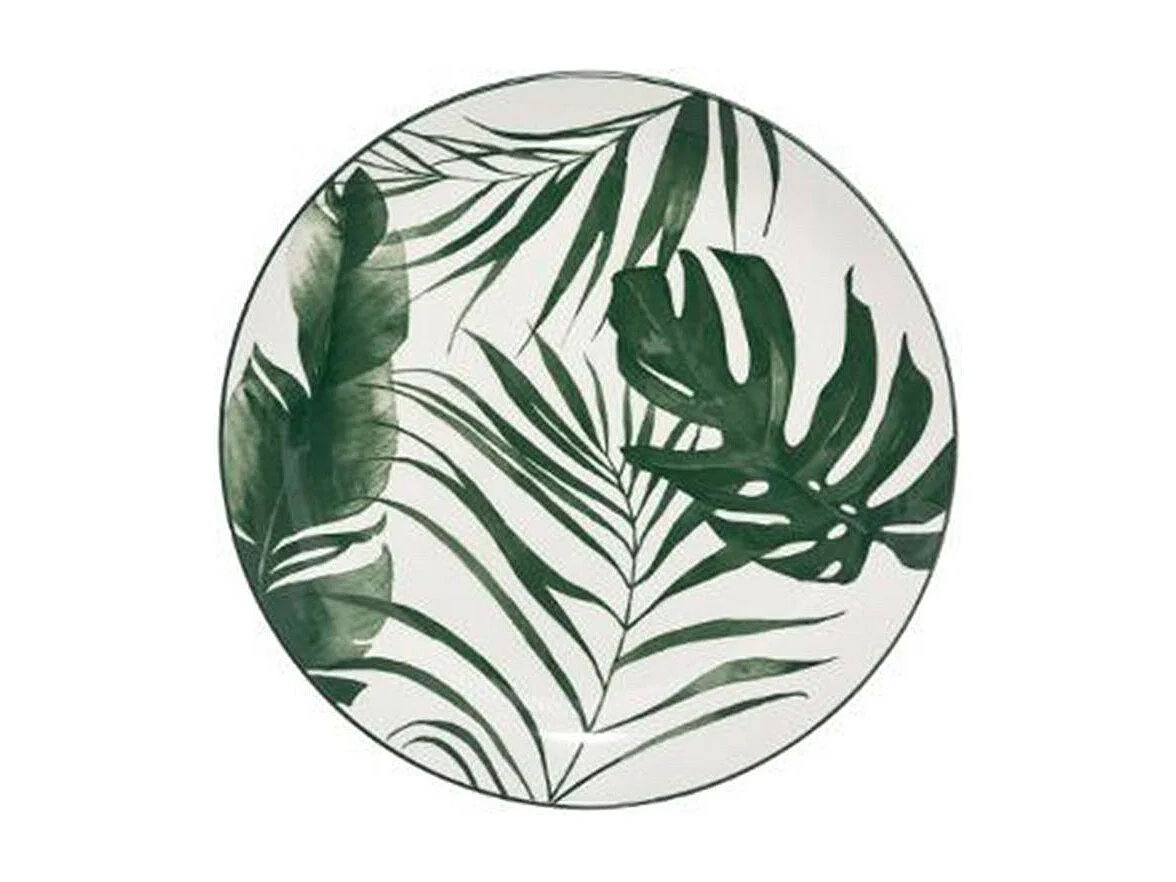 Lot de 6 Assiettes à Dessert "Palme" 19cm Vert