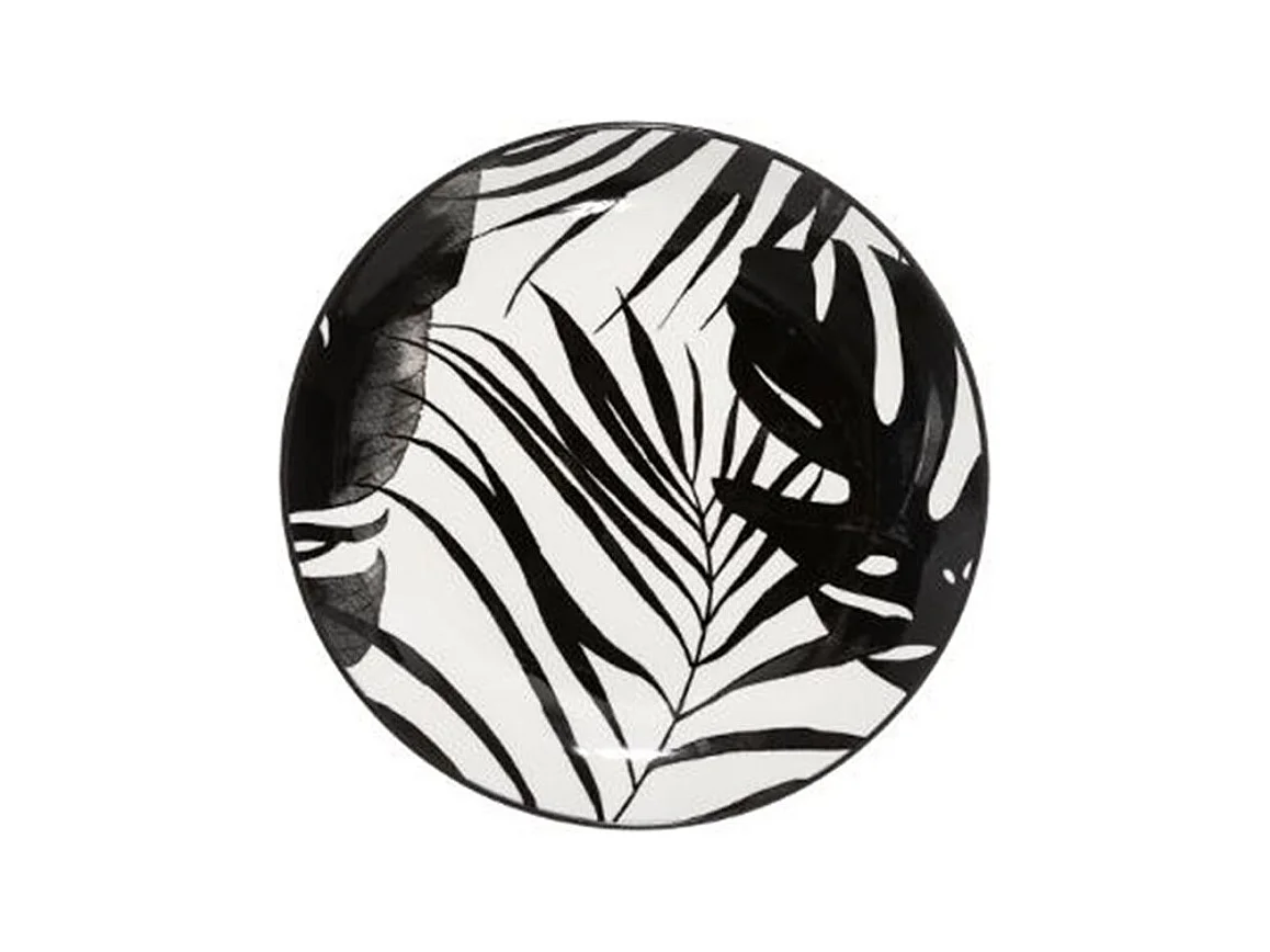 Lot de 6 Assiettes à Dessert "Palme" 19cm Noir