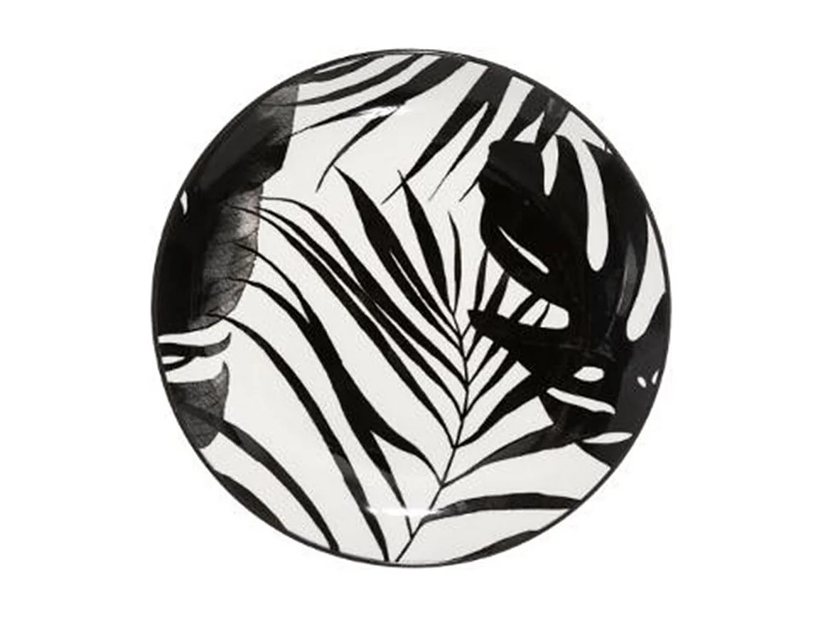 Lot de 6 Assiettes à Dessert "Palme" 19cm Noir