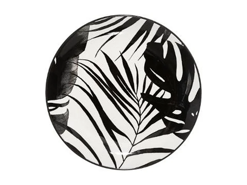 Lot de 6 Assiettes à Dessert "Palme" 19cm Noir