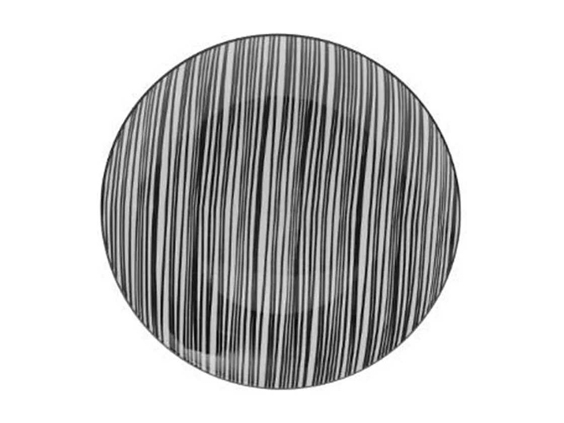 Lot de 6 Assiettes à Dessert "Bohemia Zèbre" 19cm Noir