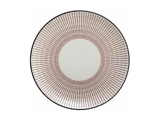 Lot de 6 Assiettes à Dessert Porcelaine "Lunis" 19cm Rouge