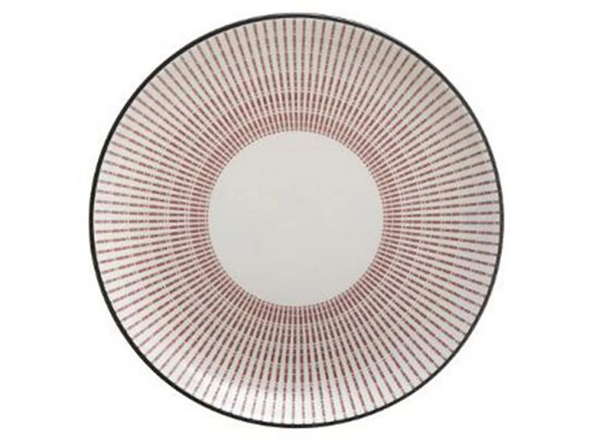 Lot de 6 Assiettes à Dessert Porcelaine "Lunis" 19cm Rouge