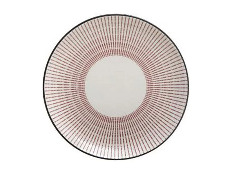 Lot de 6 Assiettes à Dessert Porcelaine "Lunis" 19cm Rouge