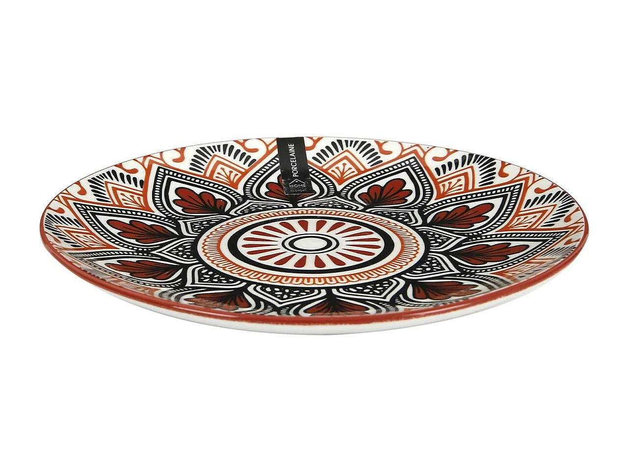 Lot de 6 Assiettes à Dessert "Mandala" 19cm Orange