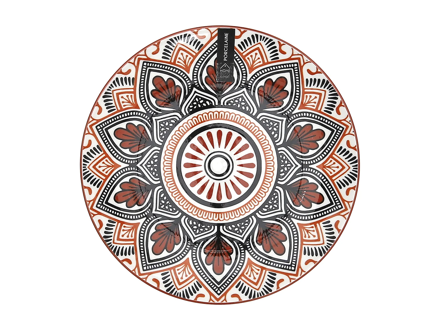 Assiette Mandala Orange D19cm Orange