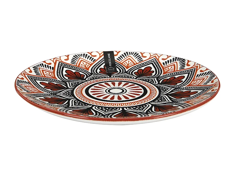Assiette Mandala Orange D19cm Orange