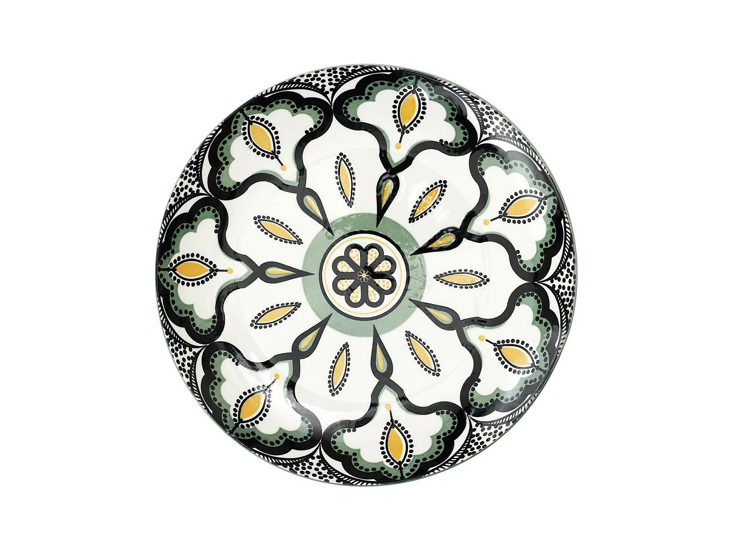 Lot de 6 Assiettes à Dessert "Mandala" 19cm Vert