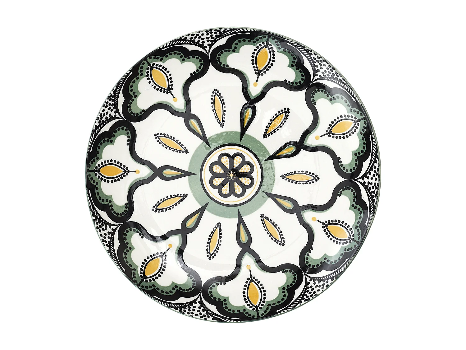 Assiette Mandala Vert D19cm Vert