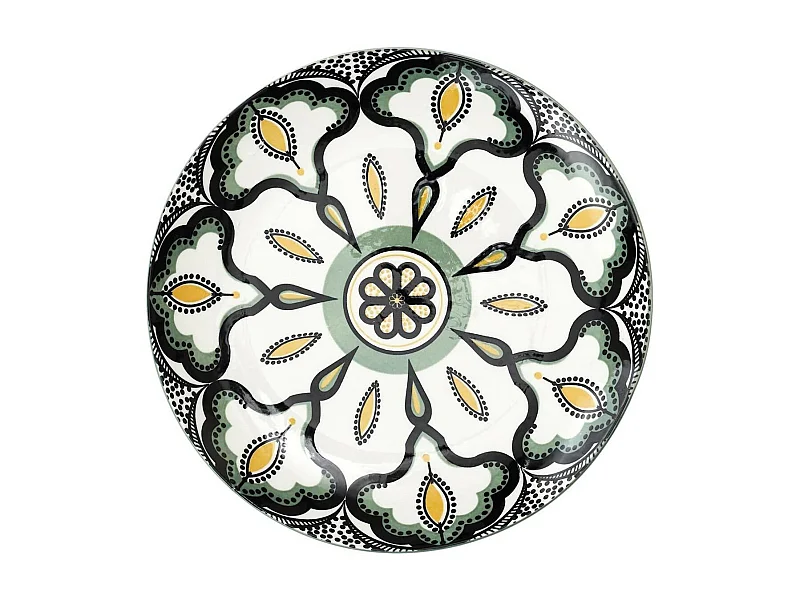 Lot de 6 Assiettes à Dessert "Mandala" 19cm Vert