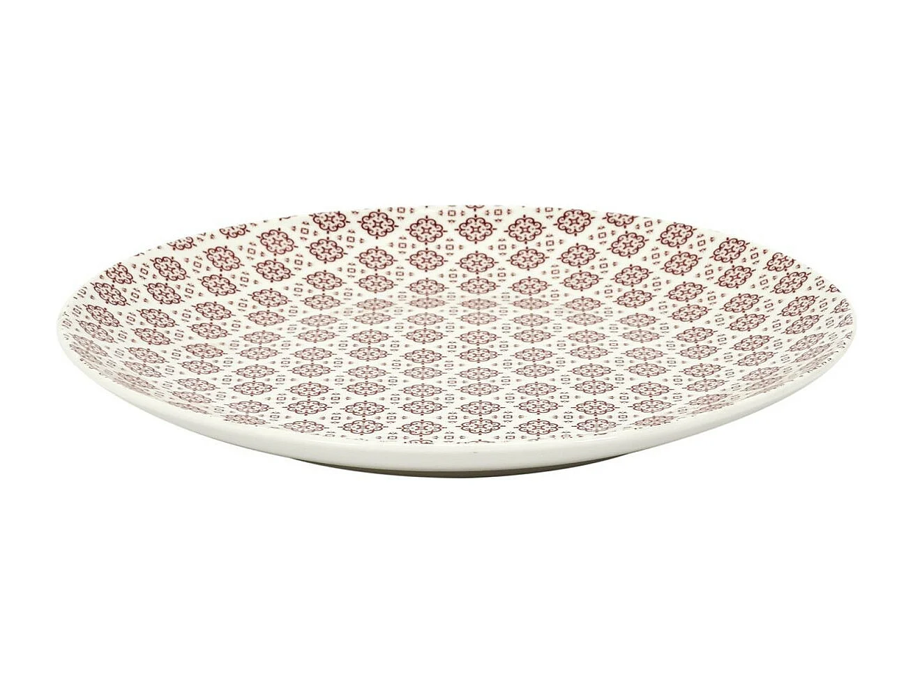 Lot de 6 Assiettes Plates "Cottage" 25cm Rouge