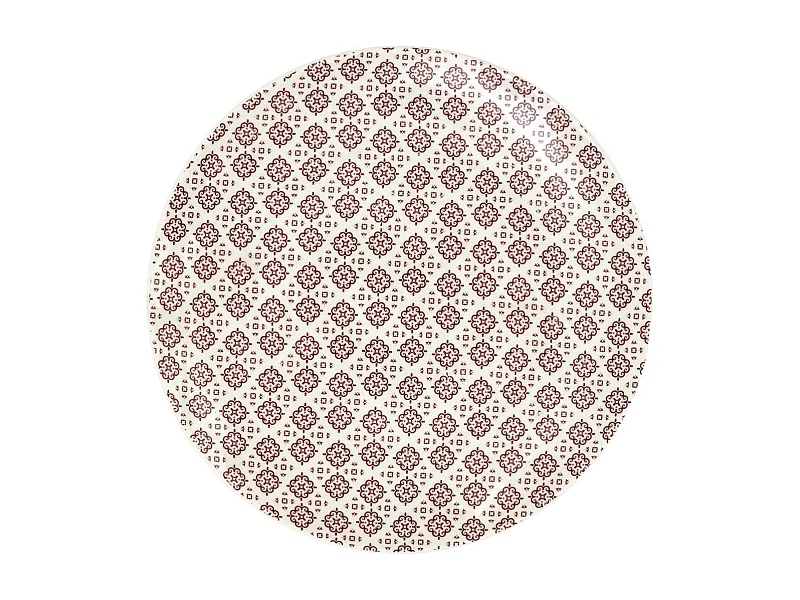 Lot de 6 Assiettes Plates "Cottage" 25cm Rouge