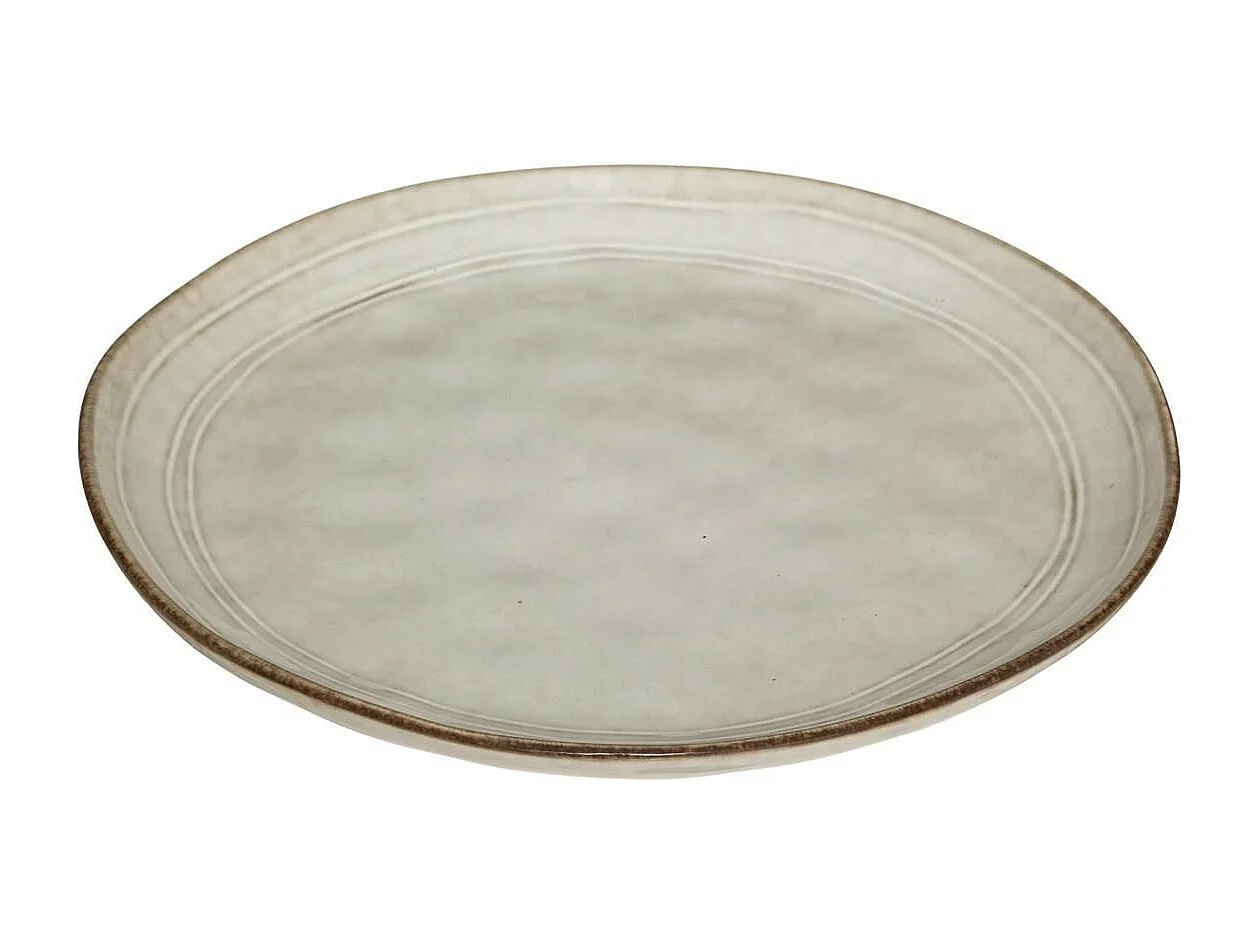 Lot de 6 Assiettes à Dessert "Flower" 21cm Gris