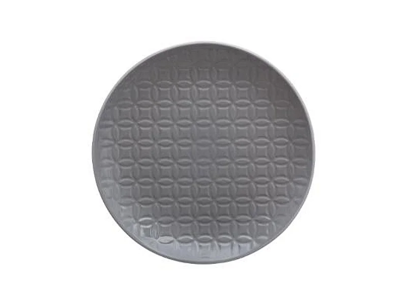 Lot de 6 Assiettes à Dessert "Croisillon" 21cm Gris