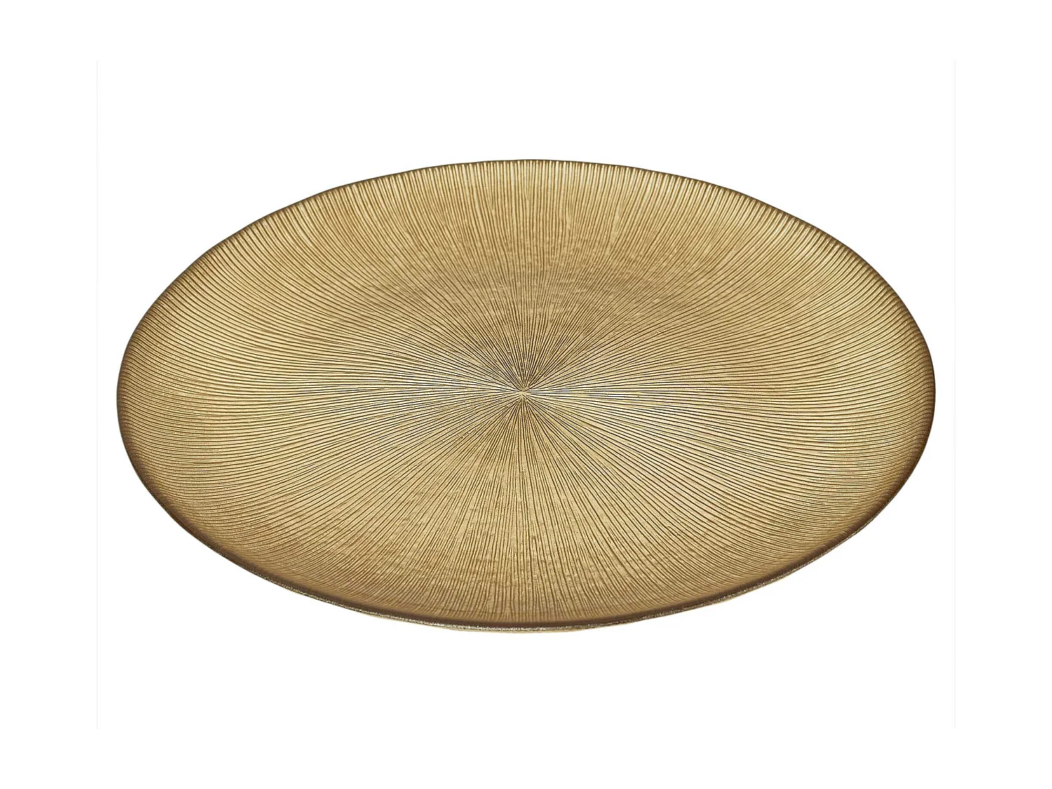 Assiette En Verre Doree D21cm Or