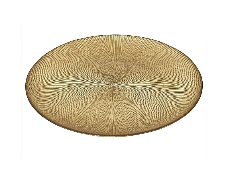 Assiette En Verre Doree D21cm Or