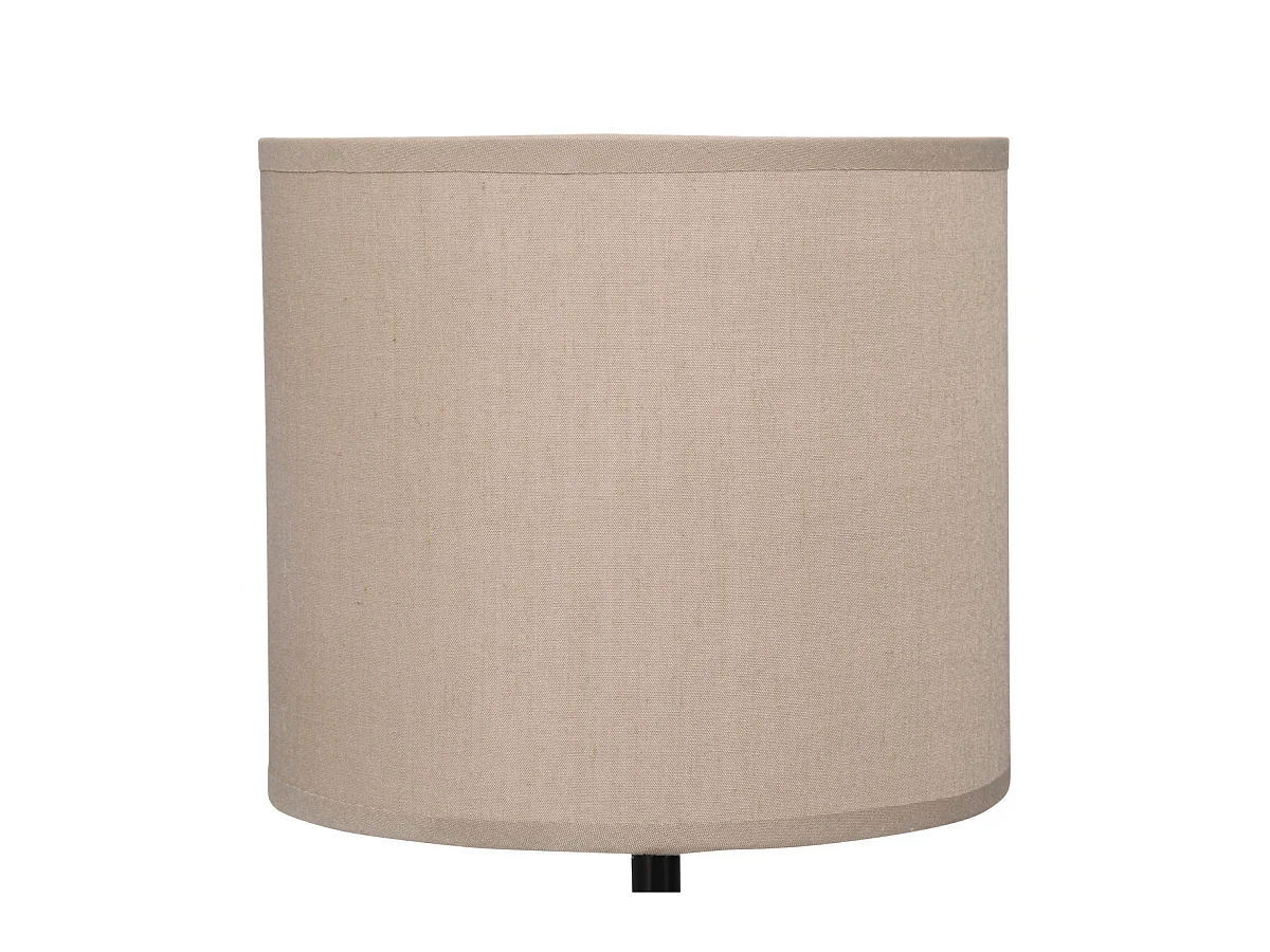 Lampe à poser Marron motif exotique et abat-jour en coton Beige H 34 cm