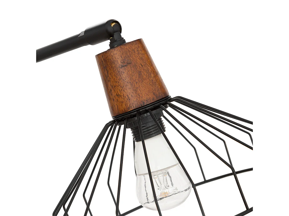 Lampe à poser en Bois et métal Noir H 47 cm