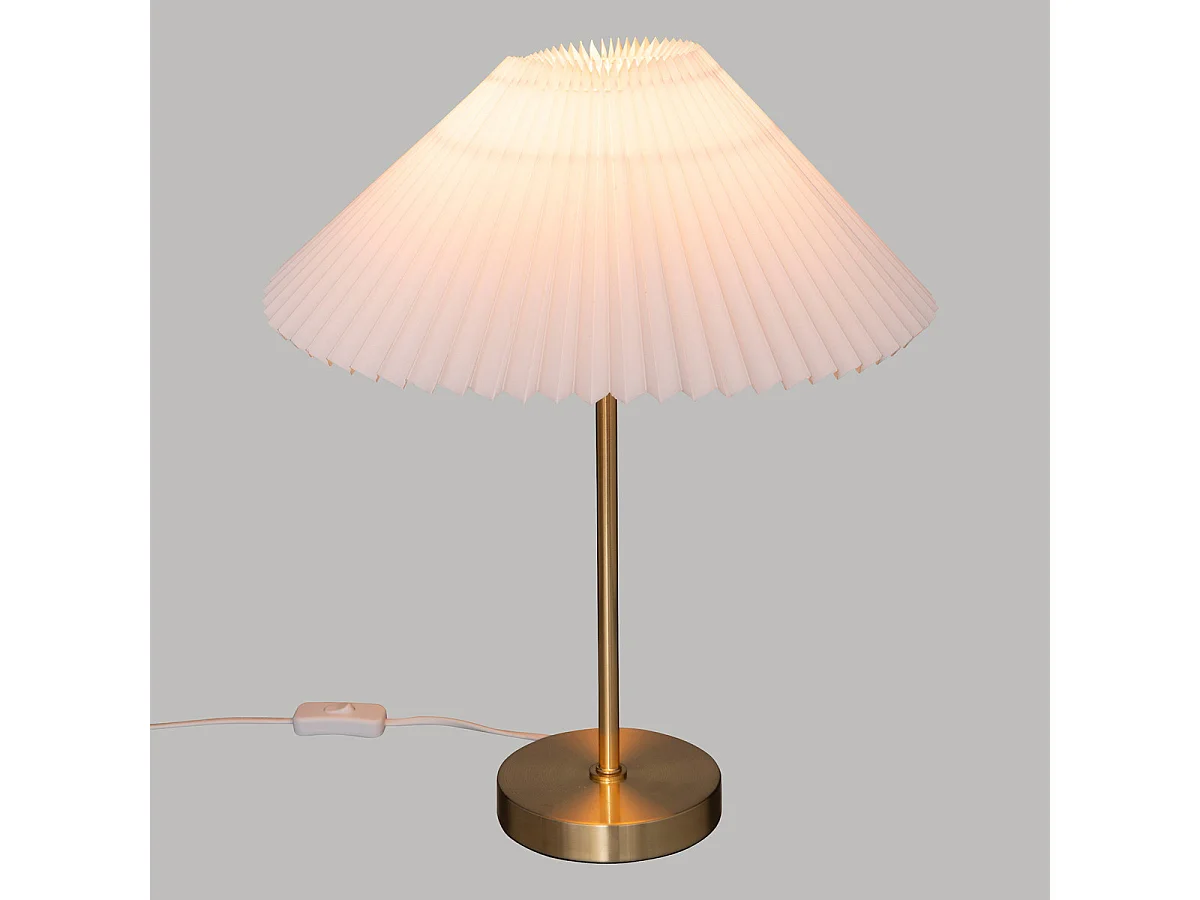 Lámpara de mesa con pantalla plisada