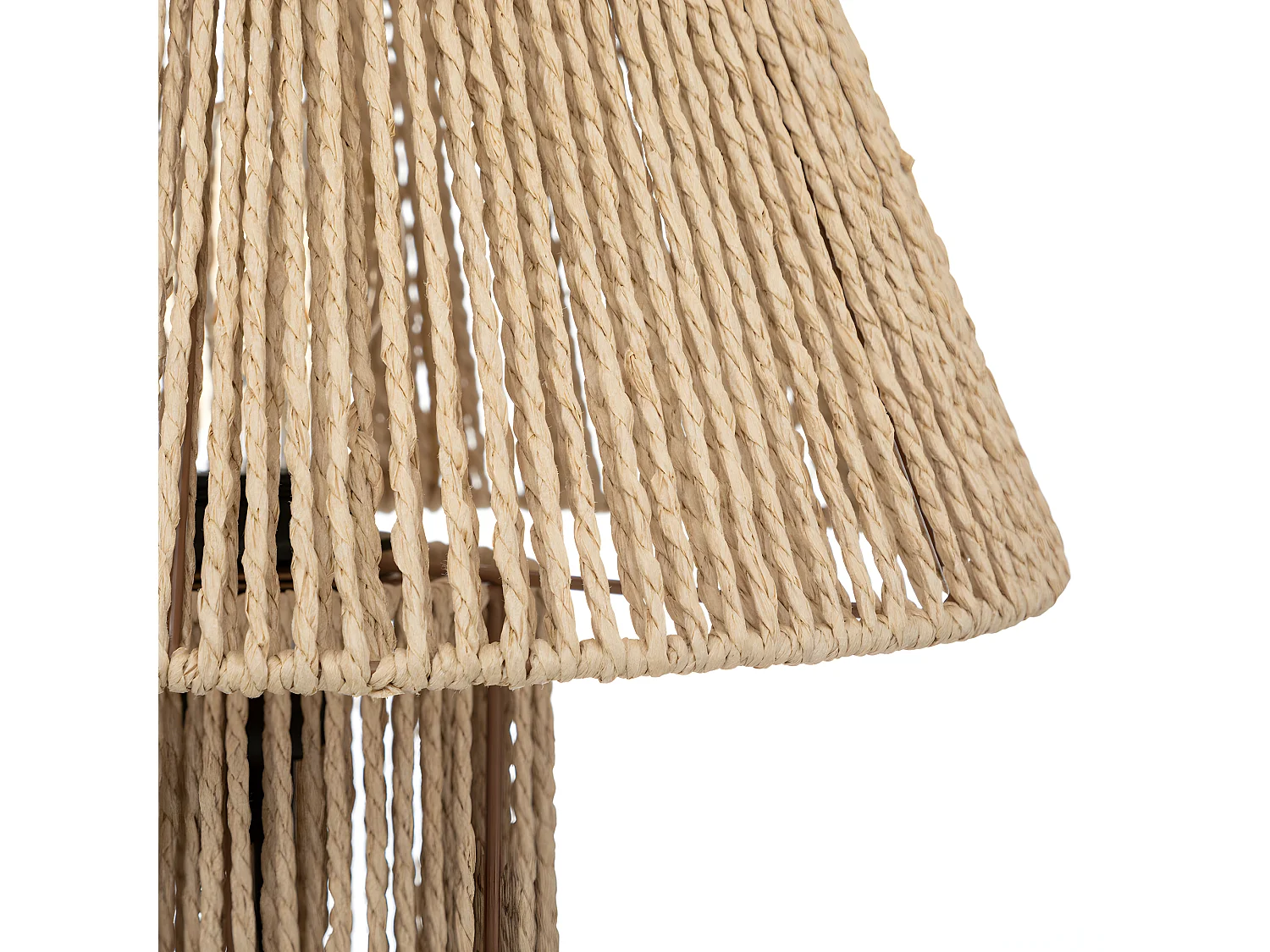 Lampe à poser en métal et corde Beige D 32 x H 38 cm