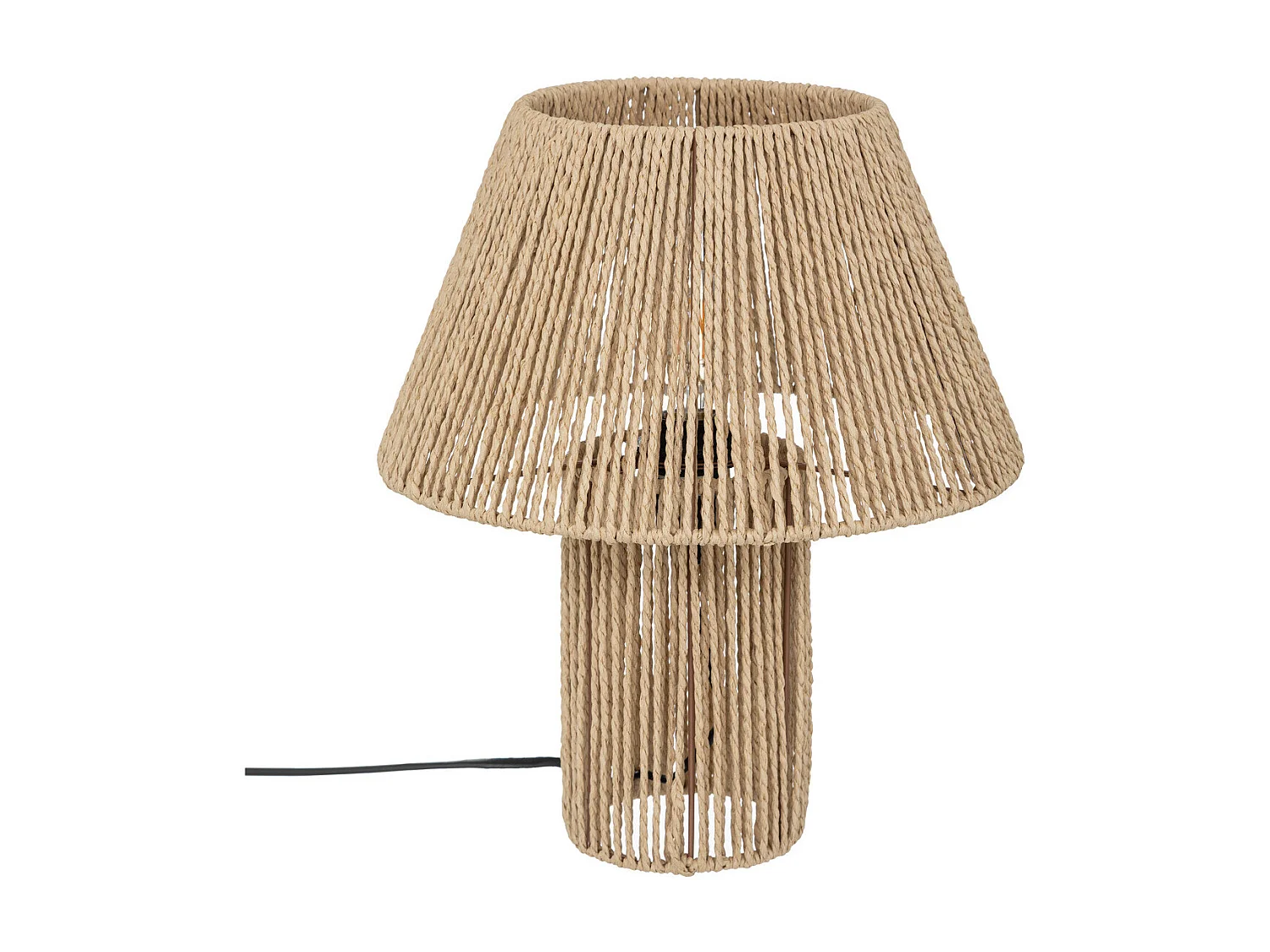 Lampe à poser en métal et corde Beige D 32 x H 38 cm