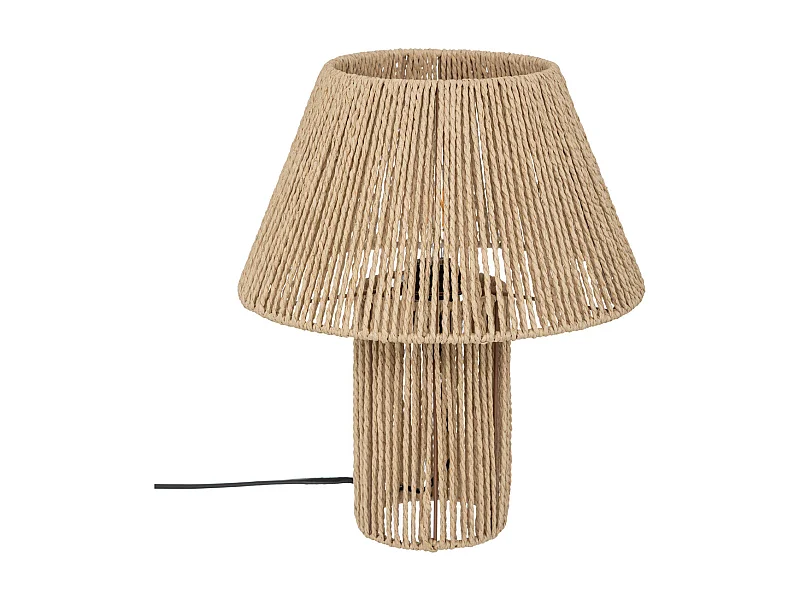 Lampe à poser en métal et corde Beige D 32 x H 38 cm
