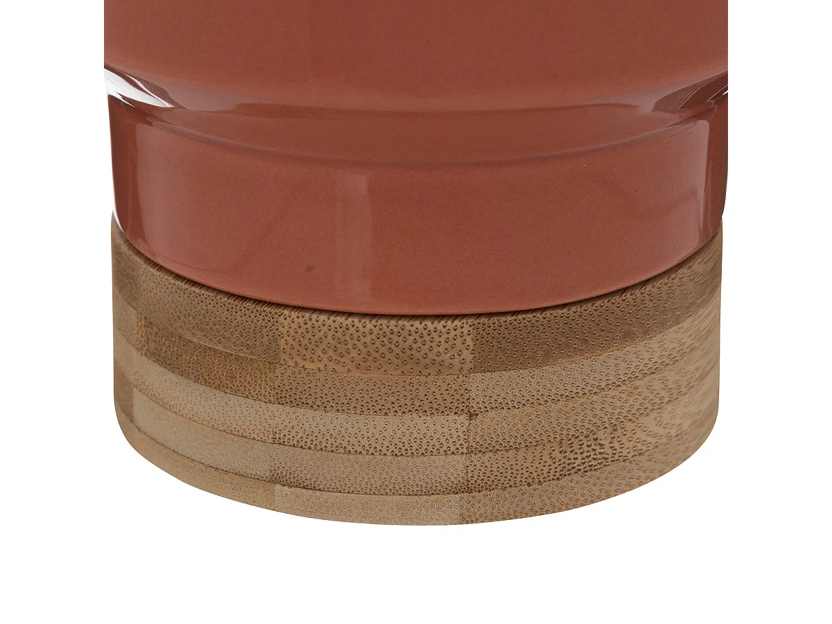 Plante artificielle pot en céramique Pêche et Bambou H 26 cm