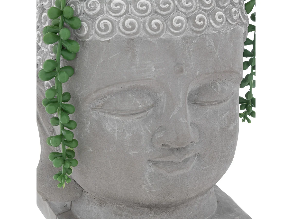 Plante artificielle Bouddha pot gravé H 30 cm