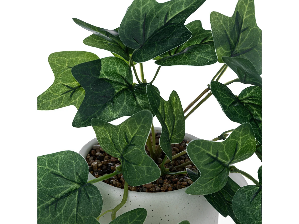 Plante artificielle Lierre pot en Céramique mouchetée H 24 cm
